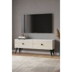 Yumedi Design TSA1202BT - Dündar Tv Stand , Tv Sehpası 120CM Beyaz-Traverten - Beyaz - Traverten