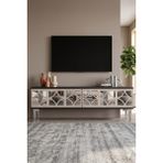 Yumedi Design TSA1236ATS - Filibe Tv Stand , Tv Sehpası 120CM Antrasit-Traverten-Silver - Antrasit - Silves