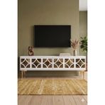 Yumedi Design TSA1236BG - Filibe Tv Stand , Tv Sehpası 120CM Beyaz-Gold - Beyaz - Altın