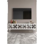 Yumedi Design TSA1236BS - Filibe Tv Stand , Tv Sehpası 120CM Beyaz-Silver - Beyaz - Gümüş