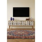 Yumedi Design TSA1238DBG - Biga Tv Stand , Tv Sehpası 120CM Safirmeşe-Beyaz-Gold - Safir Meşe - Beyaz - Altın