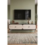 Yumedi Design TSA1297ATS - Elifa Tv Stand , Tv Sehpası 120CM Antrasit-Traverten-Silver - Antrasit - Traverten