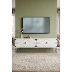 Yumedi Design TSA1297BS - Elifa Tv Stand , Tv Sehpası 120CM Beyaz-Silver - Beyaz - Gümüş