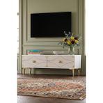 Yumedi Design TSA1297BTG - Elifa Tv Stand , Tv Sehpası 120CM Beyaz-Traverten-Gold - Beyaz - Traverten - Gold