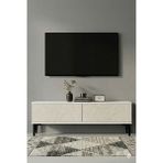 Yumedi Design TSA1299BT - Didema Tv Stand , Tv Sehpası 120CM Beyaz-Traverten - Beyaz Mermer