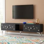Yumedi Design TSA1504AS - Rabbit Tv Stand , Tv Sehpası 150CM Antrasit-Silver - Antrasit - Gümüş