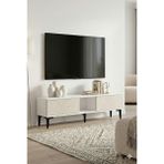 Yumedi Design TSA1599BT- Didema Tv Stand , Tv Sehpası 150CM Beyaz-Traverten - Beyaz Mermer