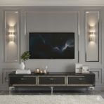 Yumedi Design TSA1802AS - Kerem Tv Stand , Tv Sehpası 180CM Antrasit-Silver - Antrasit - Gümüş