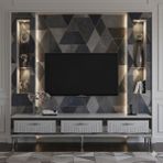 Yumedi Design TSA1802BS - Kerem Tv Stand , Tv Sehpası 180CM Beyaz-Silver - Beyaz - Gümüş