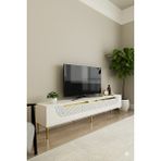 Yumedi Design TSA1805BG - Dünya Tv Stand , Tv Sehpası 180CM Beyaz-Gold - Beyaz - Altın