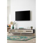Yumedi Design TSA1806ATG - Ethema Tv Stand , Tv Sehpası 180CM Antrasit-Traverten-Gold - Antrasit - Traverten