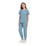YUMERA Kadınlar için Önlükler, İnce Kadın Dayanıklı Çok Cepli V Yaka Scrubs Kadın Doktorlar Scrubs Üst ve Pantolon Gevşek Sağlık Tunikleri İş Kıyafeti İnce ve Havalı, mavi (Light Blue), XL