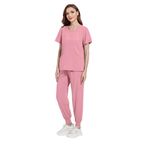 YUMERA Kadınlar için Önlükler, İnce Kadın Dayanıklı Çok Cepli V Yaka Scrubs Kadın Doktorlar Scrubs Üst ve Pantolon Gevşek Sağlık Tunikleri İş Kıyafeti İnce ve Havalı, pinguin gri, M