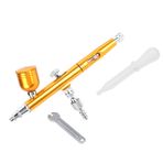 YUMILI Airbrush, Sanat Boyası Airbrush Çift Etkili Yerçekimi Besleme Airbrush Tabancası 0,3 mm Sprey Sanat Boyası Dövme Tırnak Alet Seti (Altın)