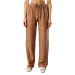 Yumoş Bol Örme Kadın Pantolon Örme-Pantolon - Kahverengi - S