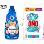 Yumoş Extra Lilyum 1440 ml Yumuşatıcı + Omo Active Beyazlar ve Renkliler Toz Çamaşır Deterjanı 7.5 Kg-- - 1,44 lt