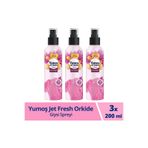 Yumoş Jet Fresh Giysi Spreyi Yıkamadan Ferah Koku Ve Ütü Etkisi Orkide 200 ml X3