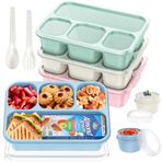 Yumuk Bento Box Yetişkin Öğle Yemeği Kutusu (4'lü Paket) - 4 Bölmeli Atıştırmalık Kutusu Konteyner Bento Kutusu, 40oz/1300ML Yemek Hazırlama Kapları 2 Sos Kabı ve Gereçleri ile Yeniden Kullanılabilir
