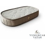 Yumurcak Yatak Umurcak Yatak Kahve Oval Bebek Yatağı Yeni Doğan Ortopedik Süngerli Konforlu Bebek Yatağı - 50 x 100 cm