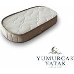 Yumurcak Yatak Umurcak Yatak Kahve Oval Bebek Yatağı Yeni Doğan Ortopedik Süngerli Konforlu Bebek Yatağı - 70 x 120 cm