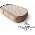 Yumurcak Yatak Umurcak Yatak Kahve Oval Bebek Yatağı Yeni Doğan Ortopedik Süngerli Konforlu Bebek Yatağı - 70 x 130 cm