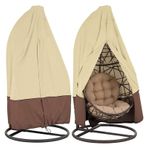 Yumurta Sandalye Kılıfları Su Geçirmez 190x115cm Siyah Asılı Yumurta Sandalye Kılıfı Fermuarlı ve İpli Salıncak Sandalye Örtüsü Anti UV Yırtılmaz Oxford Kumaş (Haki 231x200cm)