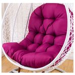 Yumurta Sandalyesi için Yedek Yastık, Su Geçirmez Rattan Hamak Koltuk Pedi, Güneşe Dayanıklı Bahçe Sandalyesi Minderi, İç Mekan/Dış Mekan Kullanımı için (Renk: Mor)