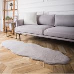 Yumuşacık Tüylü Yumuşak Dokulu Premium Kaliteli Çiftkafa Tavşan Post Shaggy Halı Gri - 120 x 150
