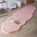 Yumuşacık Tüylü Yumuşak Dokulu Premium Kaliteli Çiftkafa Tavşan Post Shaggy Halı Pembe - 150 x 230