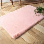 Yumuşacık Tüylü Yumuşak Dokulu Premium Kaliteli Düz Kesim Tavşan Post Shaggy Halı Pembe - 100 x 150