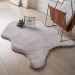 Yumuşacık Tüylü Yumuşak Dokulu Premium Kaliteli Tekkafa Tavşan Post Shaggy Halı Gri - 100 x 150