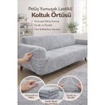 Yumuşacık Welsoft Lastikli 3 Kişilik Koltuk Örtüsü Kaymaz Esnek ve Yıkanabilir Koltuk Kılıfı (gri)