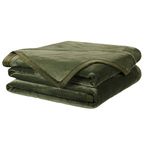 Yumuşak Battaniye Sıcak Bulanık Mikro Peluş Hafif Termal Polar Battaniyeler Kanepe Yataklı Kanepe, California King102X108 inç, Zeytin Yeşili