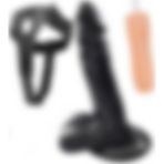 Yumuşak Dokuda Takma Kemerli 10 Mod Titreşim Zenci Dildo 20 cm Belden Bağlamalı Siyah Penis Vibratör