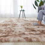 Yumuşak Düz Renk Büyük Uzun Tüylü Oturma Odası Halısı Yıkanabilir ve Kaymaz Shaggy Halı Yatak Odası Modern Shaggy Halı (Pembe 160x230 cm)