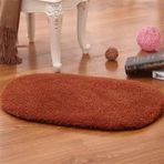 Yumuşak Emici Oval Banyo Halısı Kaymaz Peluş Mat Oturma Odası ve Yatak Odası için Kahverengi 120 x 160 cm - Ev Dekoru için Rahat Yıkanabilir Halı