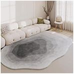 Yumuşak İmitasyon Kaşmir Parça Halı, Düzensiz Şekil Büyük 200x300 cm, Modern Yatak Odası ve Oturma Odası Dekoru, Rahat Ev Estetiği için Peluş Halı