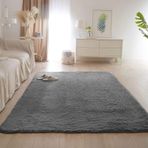 Yumuşak Kabarık Halı 80x180cm Oturma Odası Yatak Odası Banyo Kanepe Sandalye Minderi Çocuk Dekor Kaymaz Yıkanabilir Bulanık Beyaz Alan Kilim.