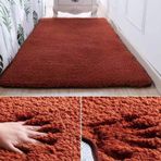 Yumuşak Kabarık Tüylü Parça Halı Kaymaz Yıkanabilir Büyük Halı Oturma Odası Yatak Odası Çocuk Odası için Dökülmez Modern Tasarım (Kahve 200x300 cm)