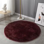 Yumuşak Kabarık Yıkanabilir Yuvarlak Halı Peluş Yüksek Havlı Yumuşak Halı Modern Oturma Odası Çocuk Odası Yatak Odası Koridor Yolluğu (50 cm Bej)