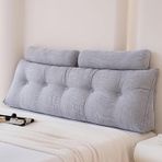 Yumuşak Kama Yatak Başlığı Minderi Sırt Yastığı Yatak Kanepe Yatak Odası Oturma Odası Desteği Yastık Bacak Destek Yastığı Gri (148x45x15 cm)