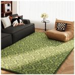 Yumuşak Kaymaz Yıkanabilir Sentetik Yün ve Kaşmir Parça Halı Düzensiz Yeşil Tasarım Modern Oturma Odası Mutfak ve Koridor için 79"x118" (200x300 cm)