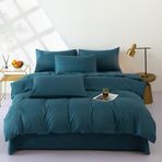 Yumuşak Kırmızı Şarap Doğal Nevresim Takımı - Modern Fırçalanmış Kumaş Ciltte Hassas (1 Nevresim + 1 Düz Çarşaf + 2 Yastık Kılıfı) İkiz/Çift/Kraliçe/King 220x240 cm