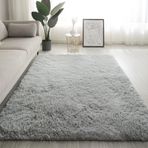 Yumuşak Modern Kabarık Oturma Odası Halısı Büyük Orta Küçük Dikdörtgen Shaggy Alan Halılar Dökülmez Yıkanabilir Yatak Odası Ev Dekoru için Silvergrey 100x200 cm