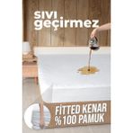 Yumuşak Pamuklu Su Geçirmez Yatak Koruyucu, Kapitoneli, 5 Ebat Seçenekli - Ahşap - Beyaz