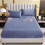 Yumuşak pazen lastikli çarşaf 150 x 200 cm + 15 cm süper sıcak ve rahat termal polar çarşaf nefes alabilen alt çarşaf güçlü elastik ütü yapmayan, rahat bir gece uykusu için