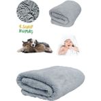 Yumuşak Peluş Battaniye, Evcil Hayvanlar Için Rahat ve Sıcacık, Gri Renk, 3 cm Kalınlık - Altın - Gri - Seçenek 1