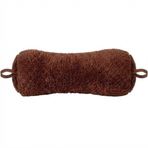 Yumuşak Peluş Boyun Yastığı - Ergonomik Kemik Şeklinde Servikal Destek Yastığı - Rahat ve Rahat - Deri Halkalı Taşınabilir ve Hafif - Araba ve Ofis Kullanımı (Kahverengi, Tek Beden)