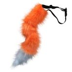 Yumuşak Peluş kedi Kulak Saç Çember Tilki Kuyruğu Aksesuarları -Cosplay Giyim Aksesuarları İkincil meta Kulak Hayvan Kuyruğu Seti Yaka (Turuncu-Beyaz)