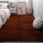 Yumuşak Peluş Modern Shaggy Halı 40x60 cm Yatak Odası Oturma Odası Kreş Çocuk Odası Ev Dekoratif Bej Halı